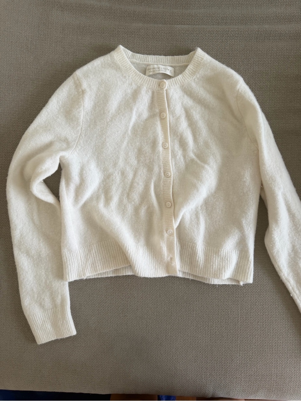 Abercrombie & Fitch Cream Button-Front Knit Cardigan - Picture 3 of 3